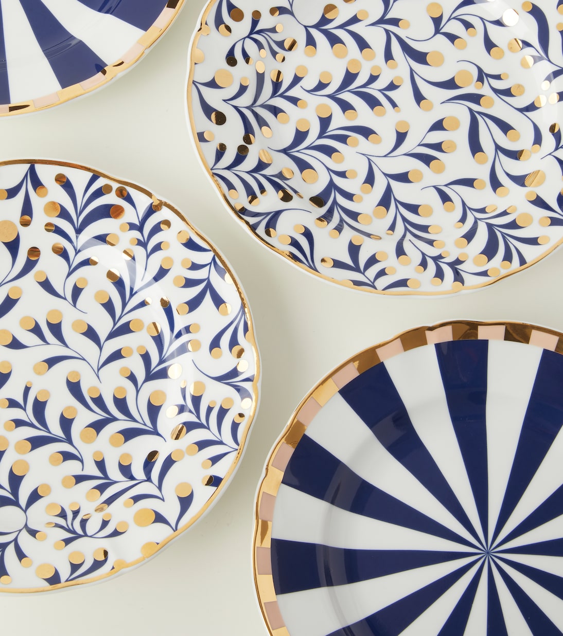 Fortuna set of 4 porcelain dessert plates | Bitossi