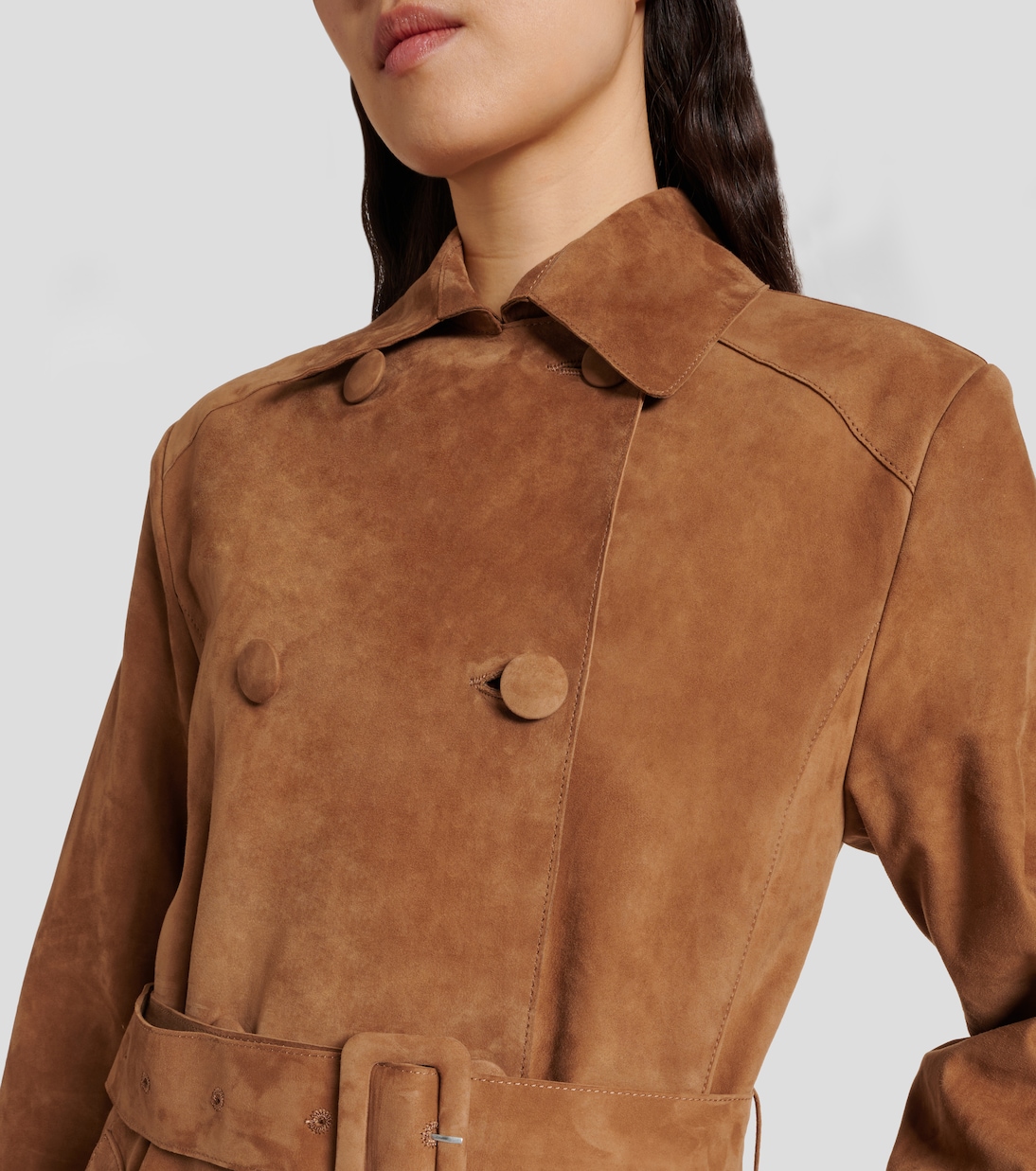 Trenchcoat Tate aus Veloursleder | Nour Hammour