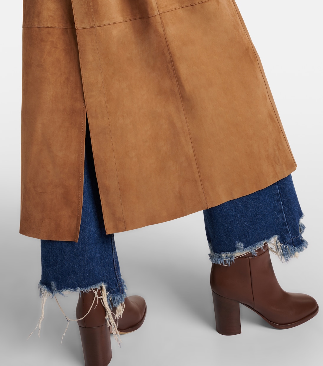 Trenchcoat Tate aus Veloursleder | Nour Hammour