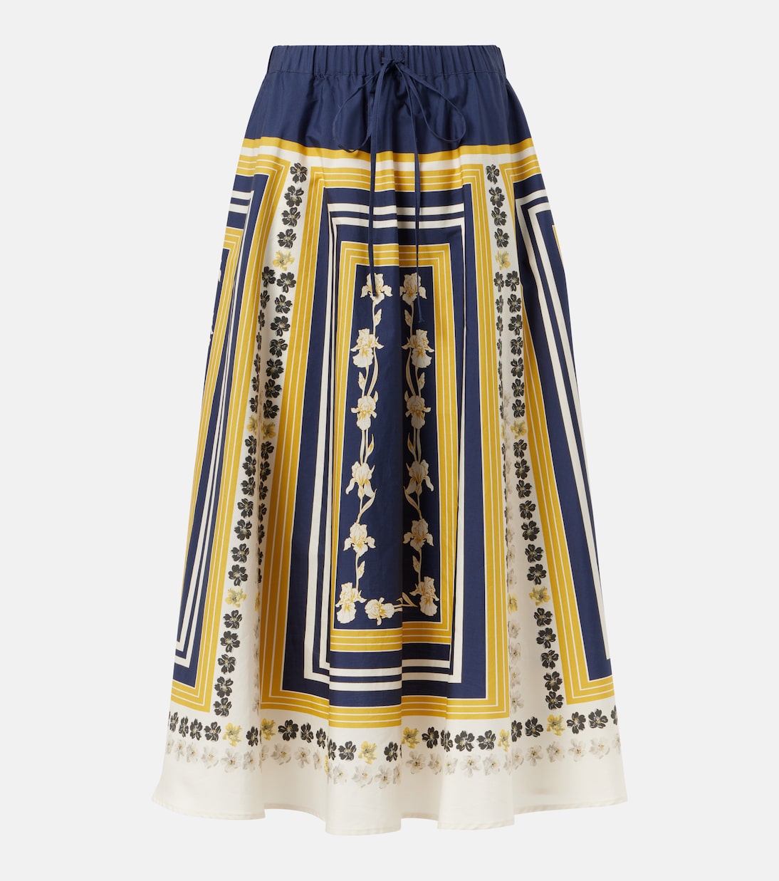 Bedruckter Midirock aus Baumwollpopeline | La DoubleJ