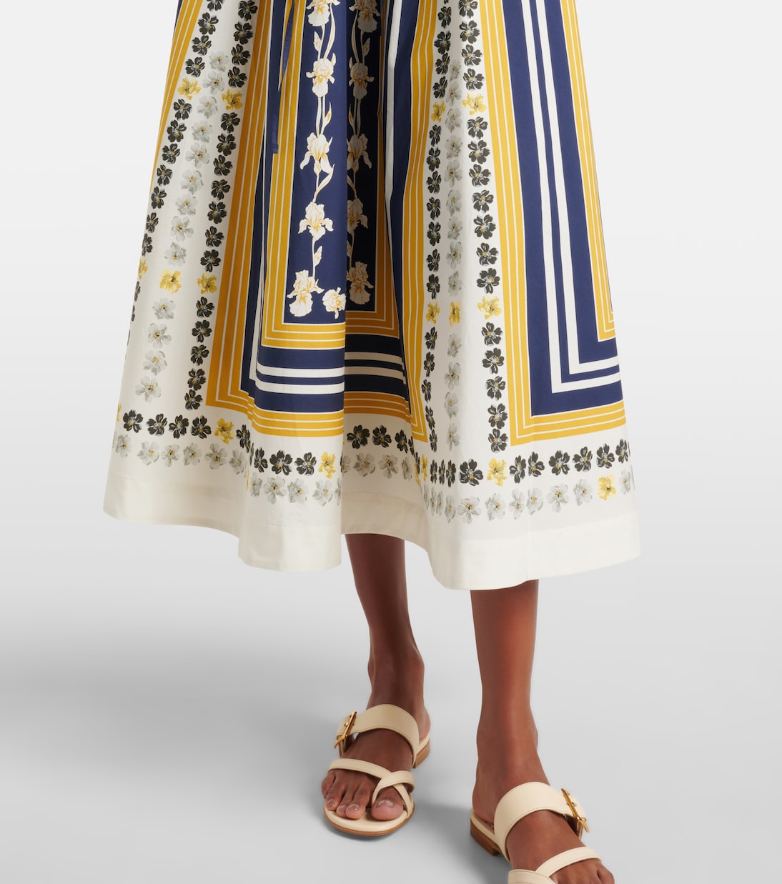 Bedruckter Midirock aus Baumwollpopeline | La DoubleJ