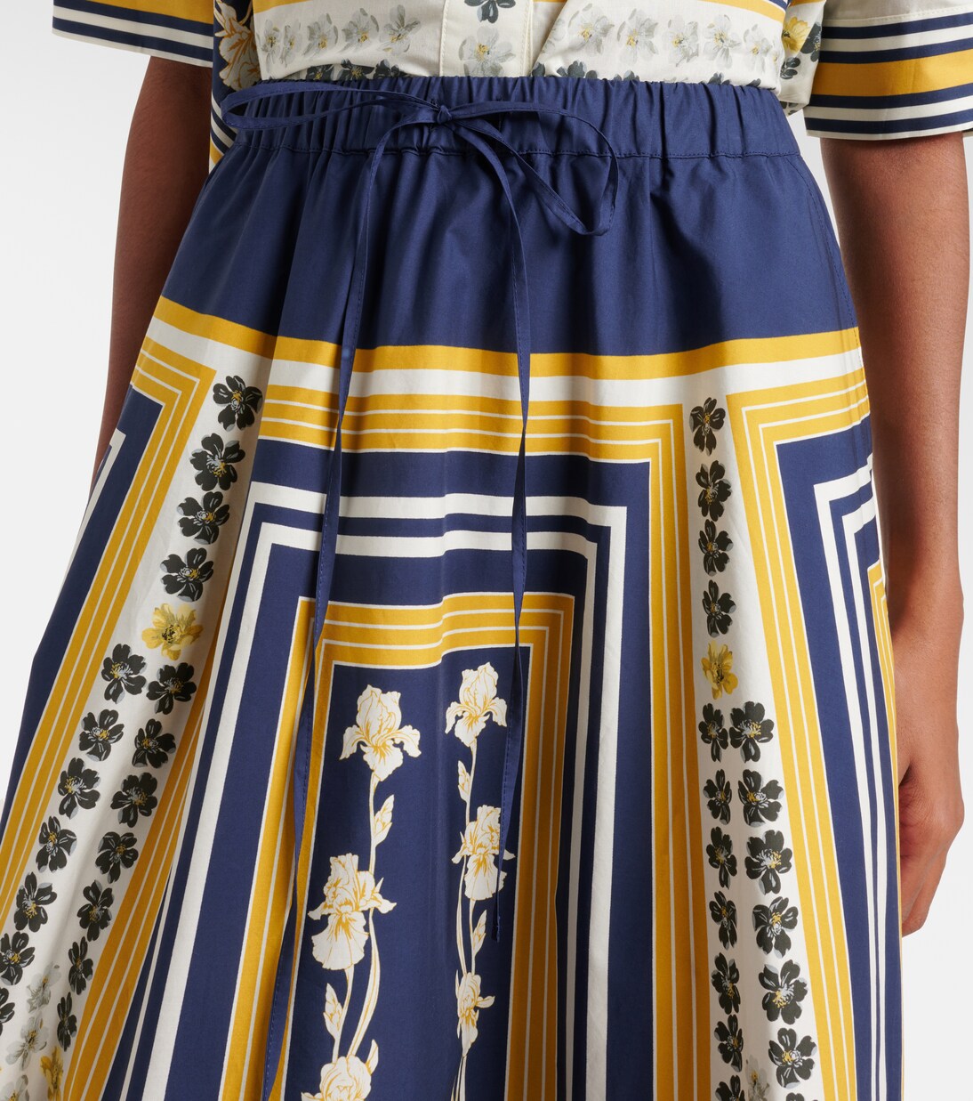 Bedruckter Midirock aus Baumwollpopeline | La DoubleJ