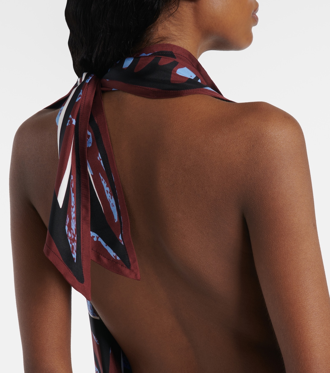 Printed halterneck silk twill top | Bottega Veneta