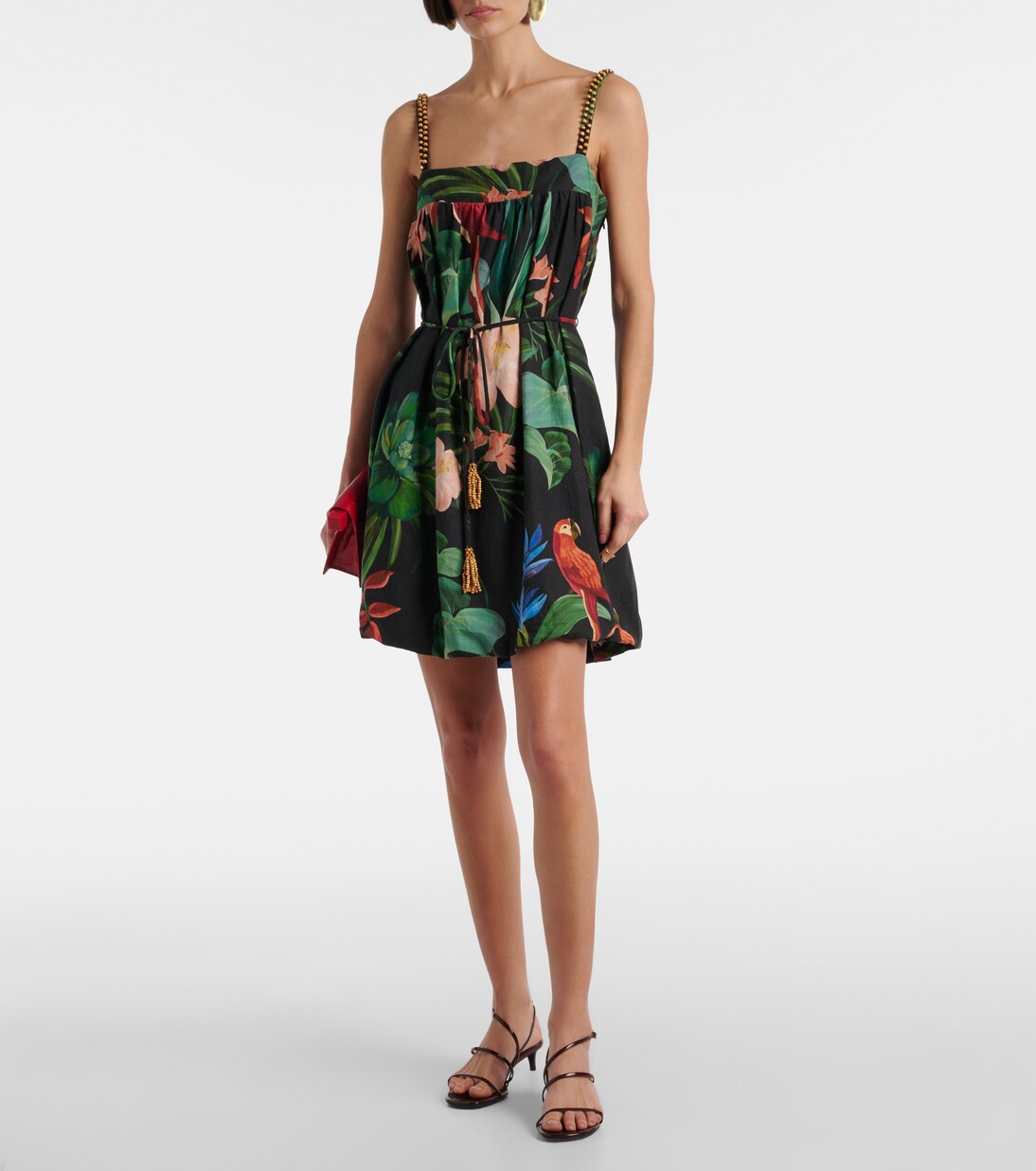 Printed linen-blend minidress | Farm Rio