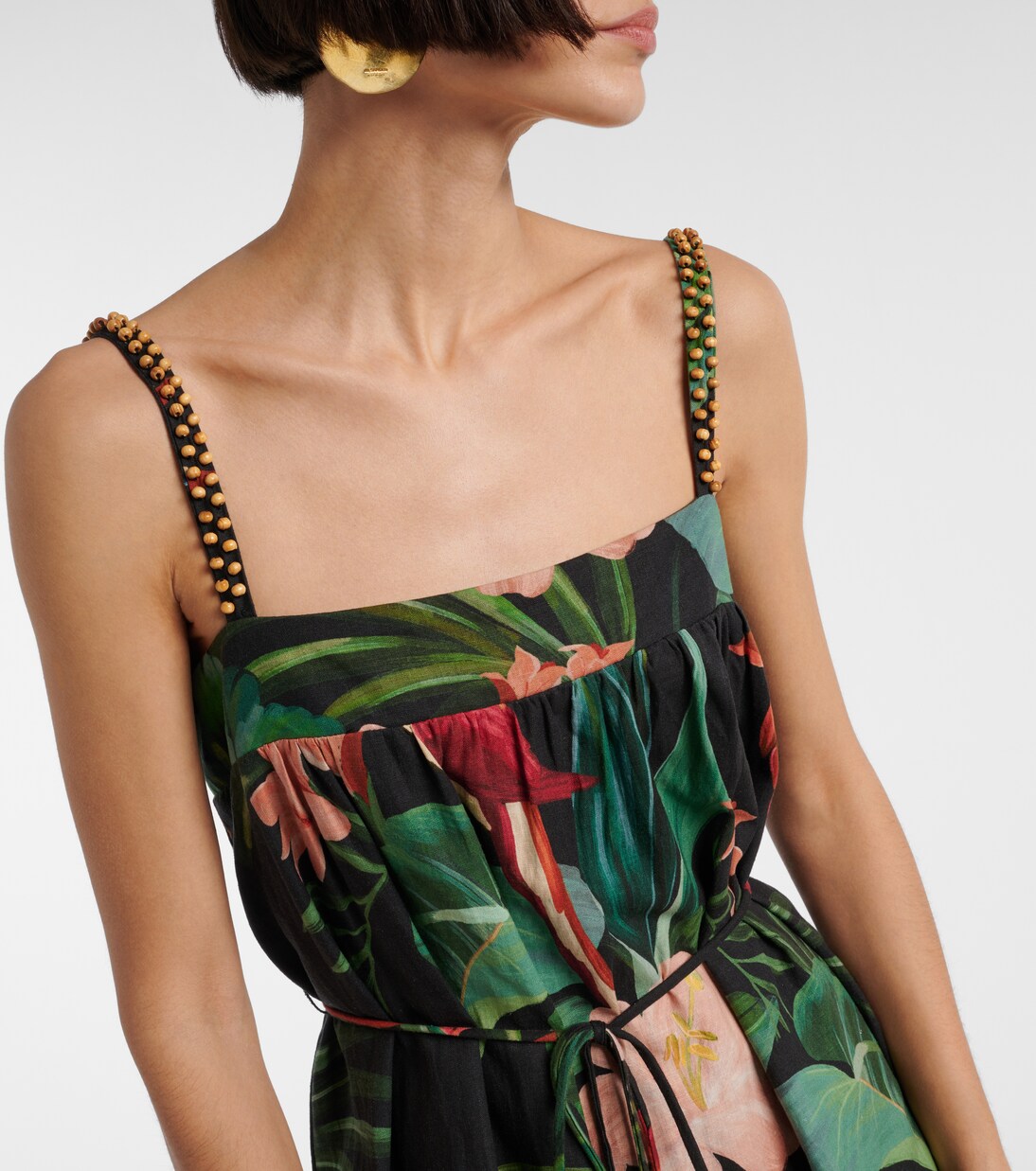 Printed linen-blend minidress | Farm Rio