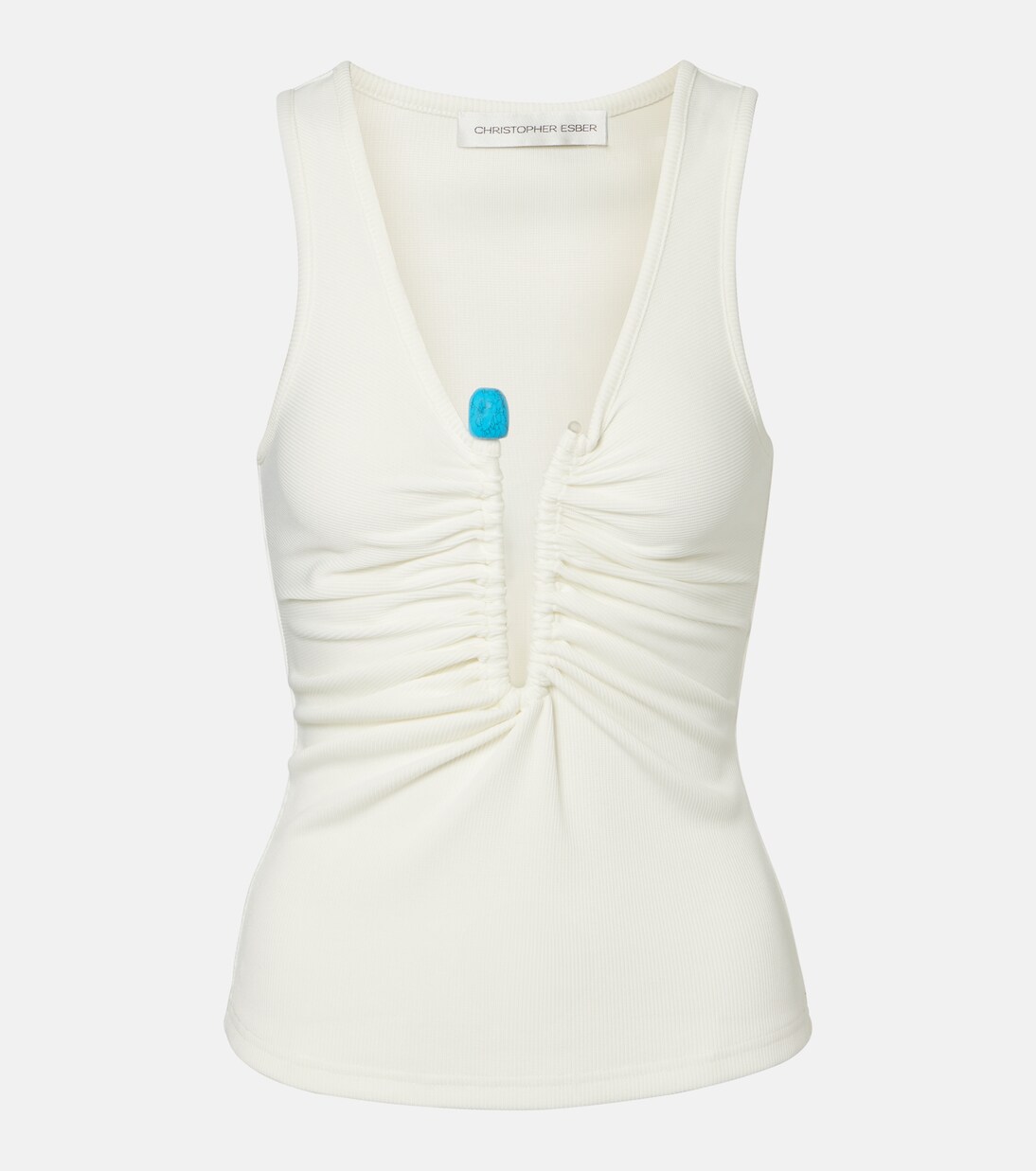 Verziertes Top Crystal Pin aus Jersey | Christopher Esber