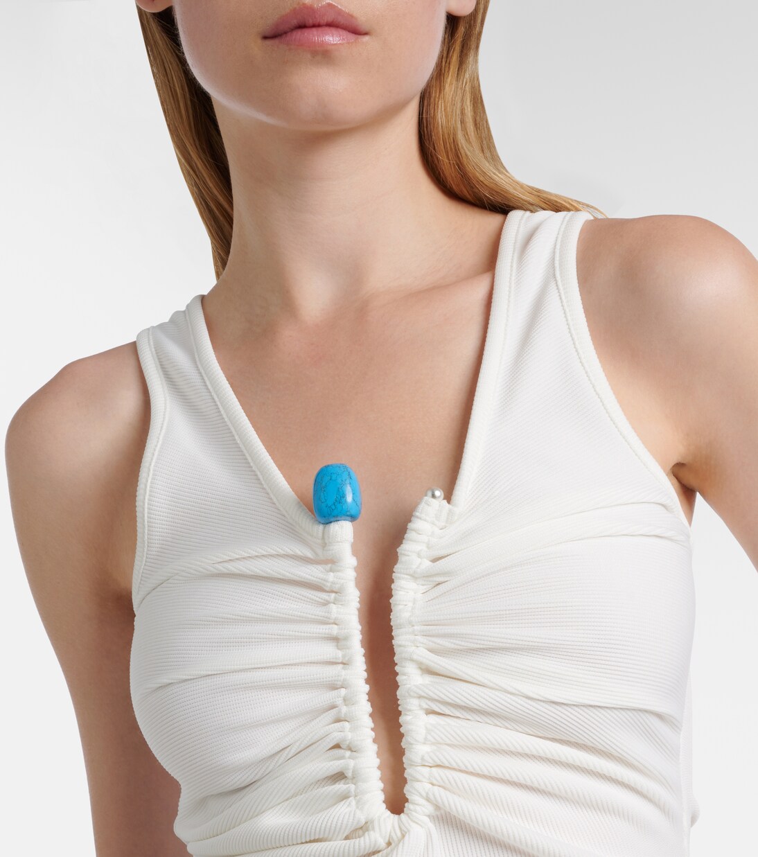 Verziertes Top Crystal Pin aus Jersey | Christopher Esber