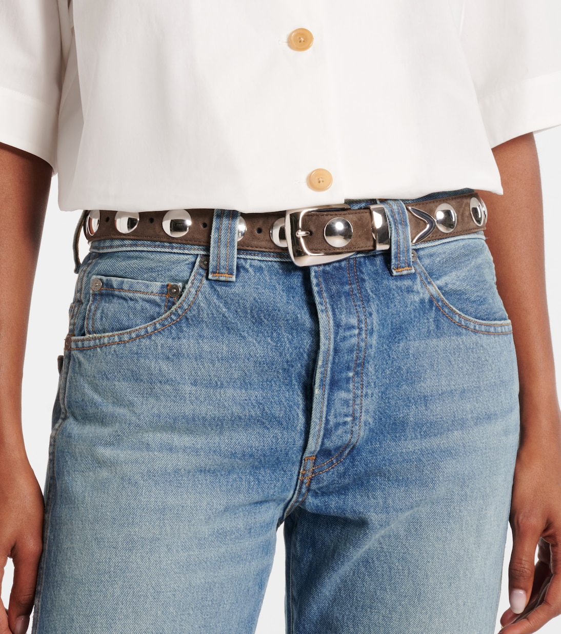 Benny studded leather belt | Khaite