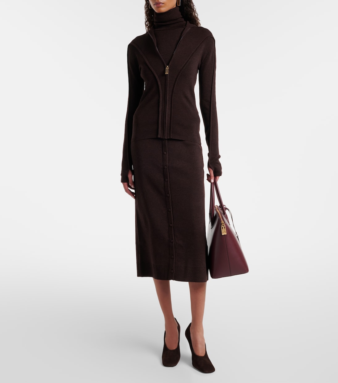 Knitted wool-blend midi skirt | Victoria Beckham