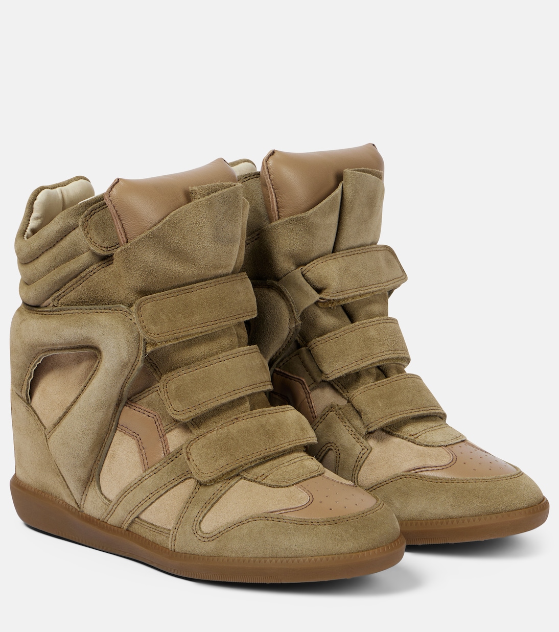 Bekett leather and suede wedge sneakers | Isabel Marant