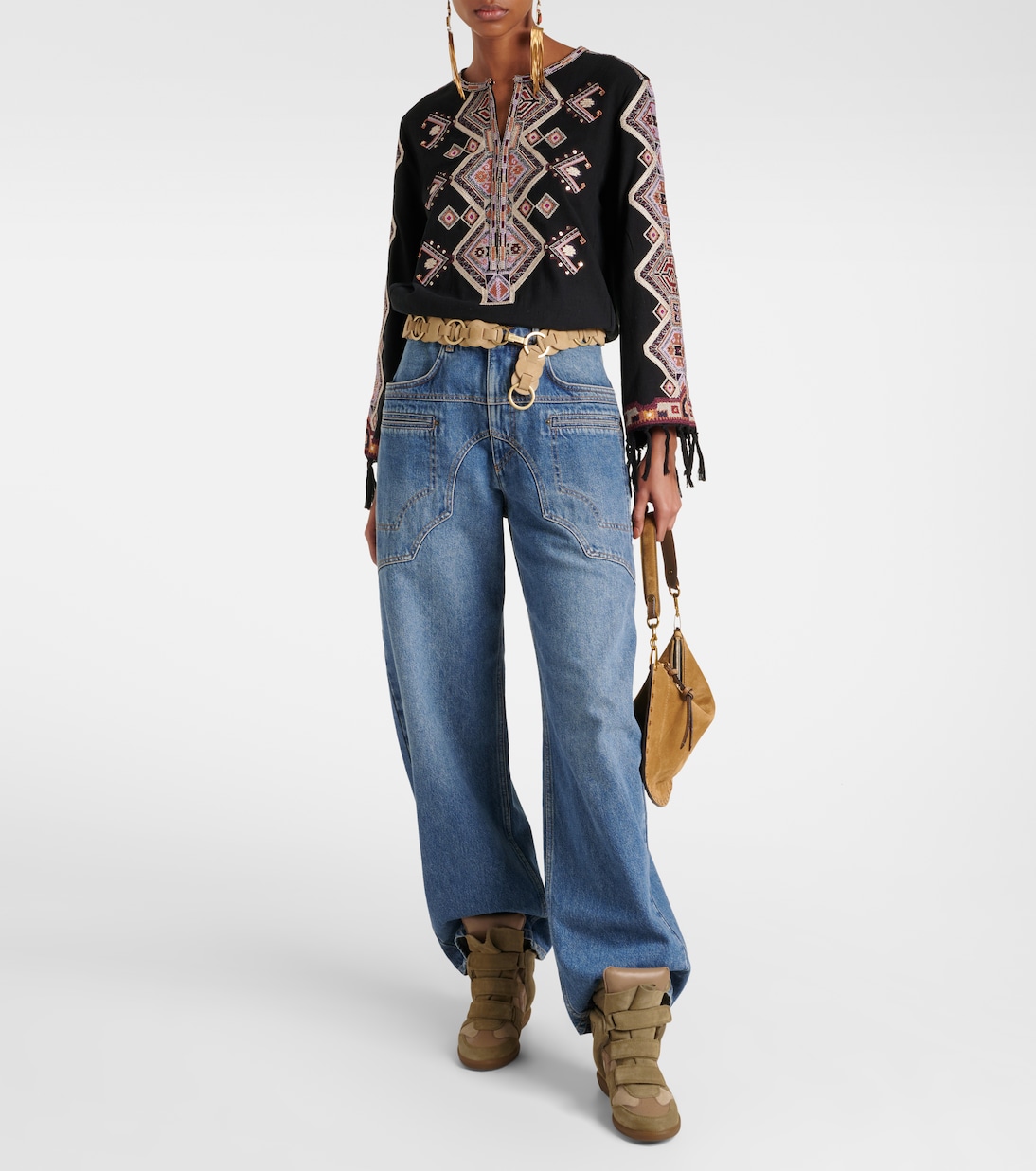 Bekett leather and suede wedge sneakers | Isabel Marant