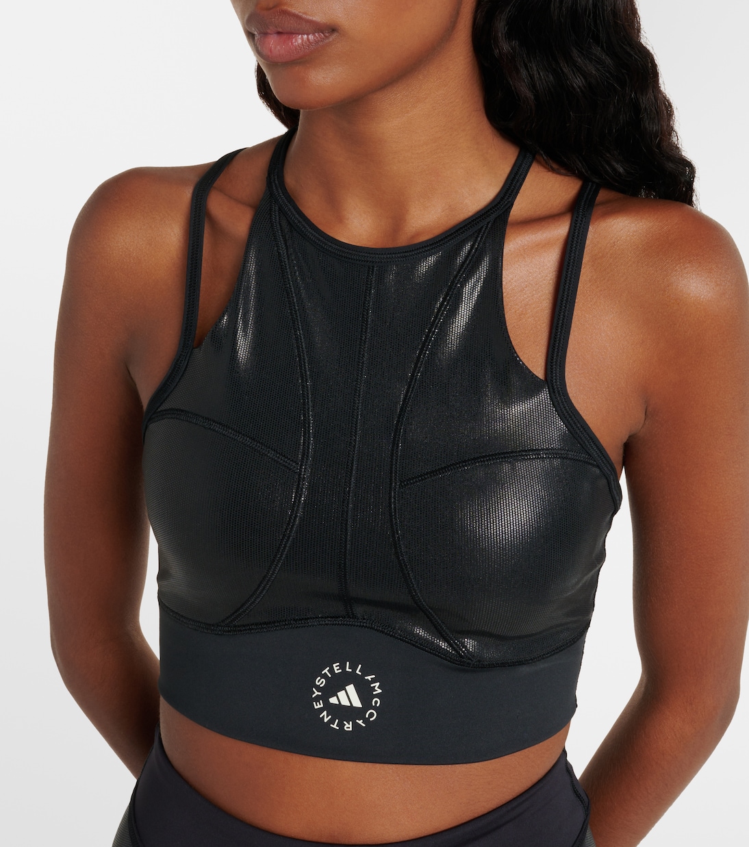 Lamé sports bra | Adidas by Stella McCartney