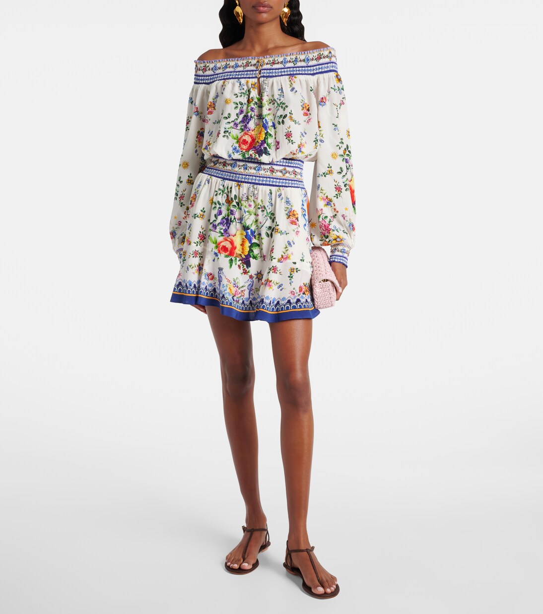 Robe Tiles Darls en soie à ornements | Camilla