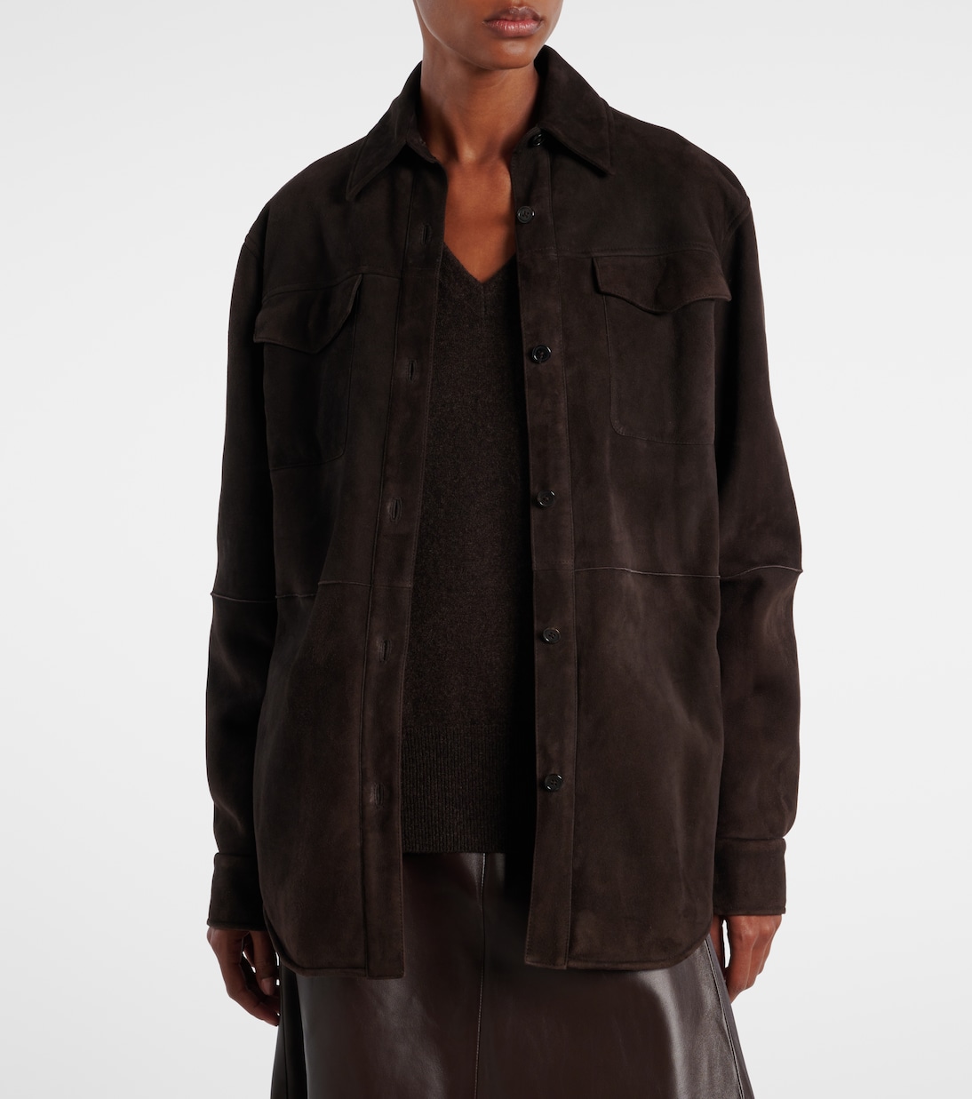 Hemdjacke Gwena aus Veloursleder | The Row