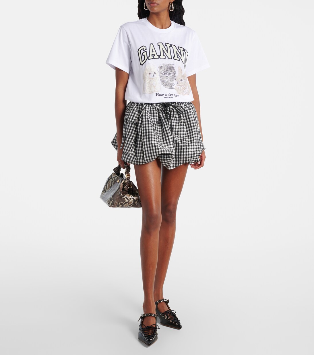 Bedrucktes T-Shirt aus Baumwoll-Jersey | Ganni