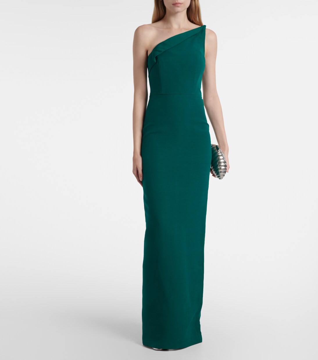 Abito lungo monospalla in lana e seta | Roland Mouret