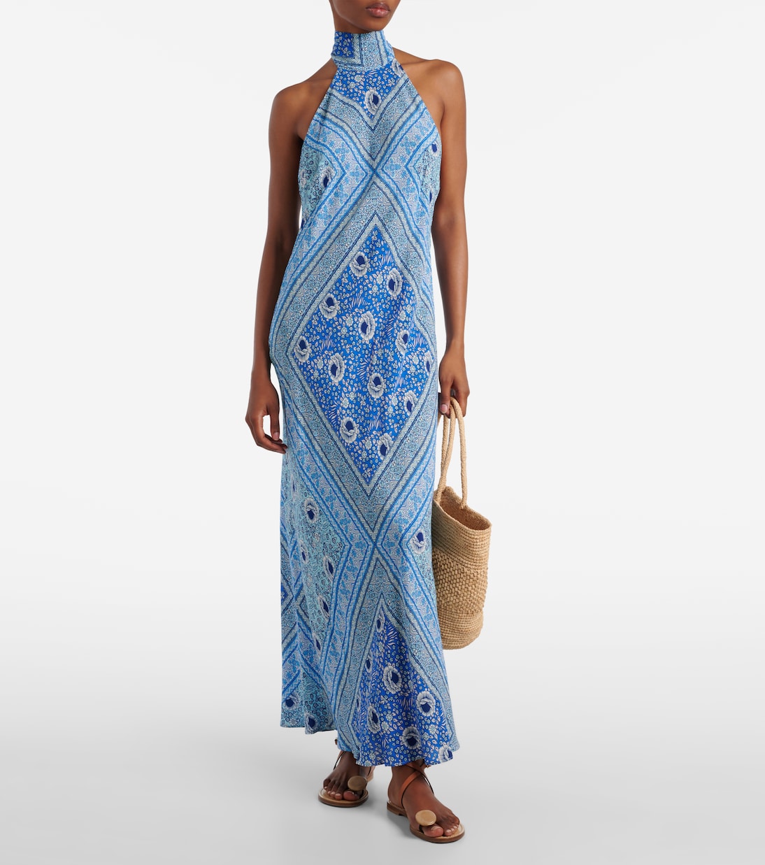 Maura printed satin maxi dress | Rixo