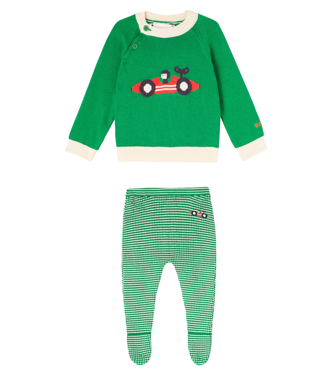 Baby Race Car cotton sweater and sweatpants set | Bobo Choses