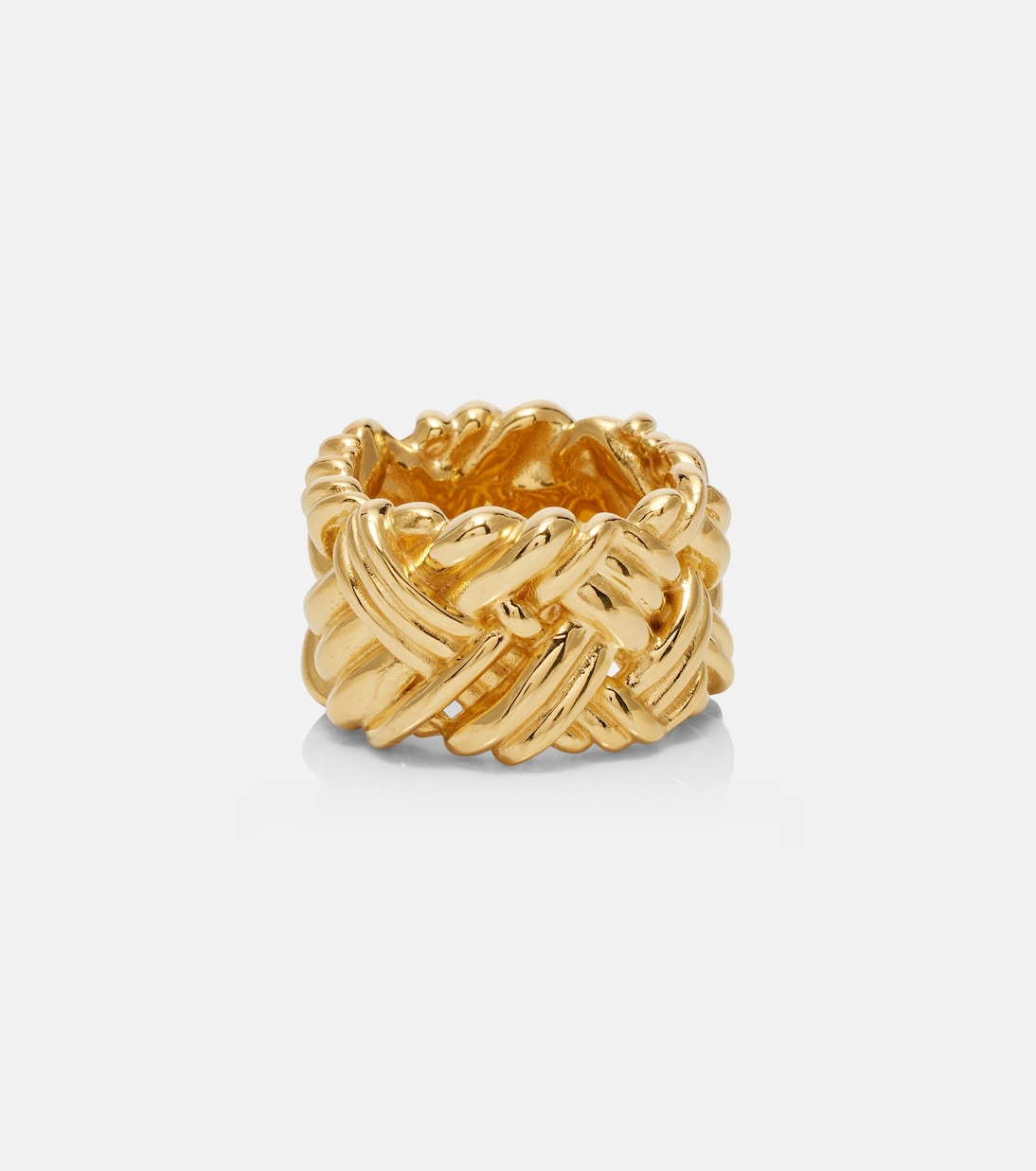Bague Intreccio en argent sterling plaqué or | Bottega Veneta