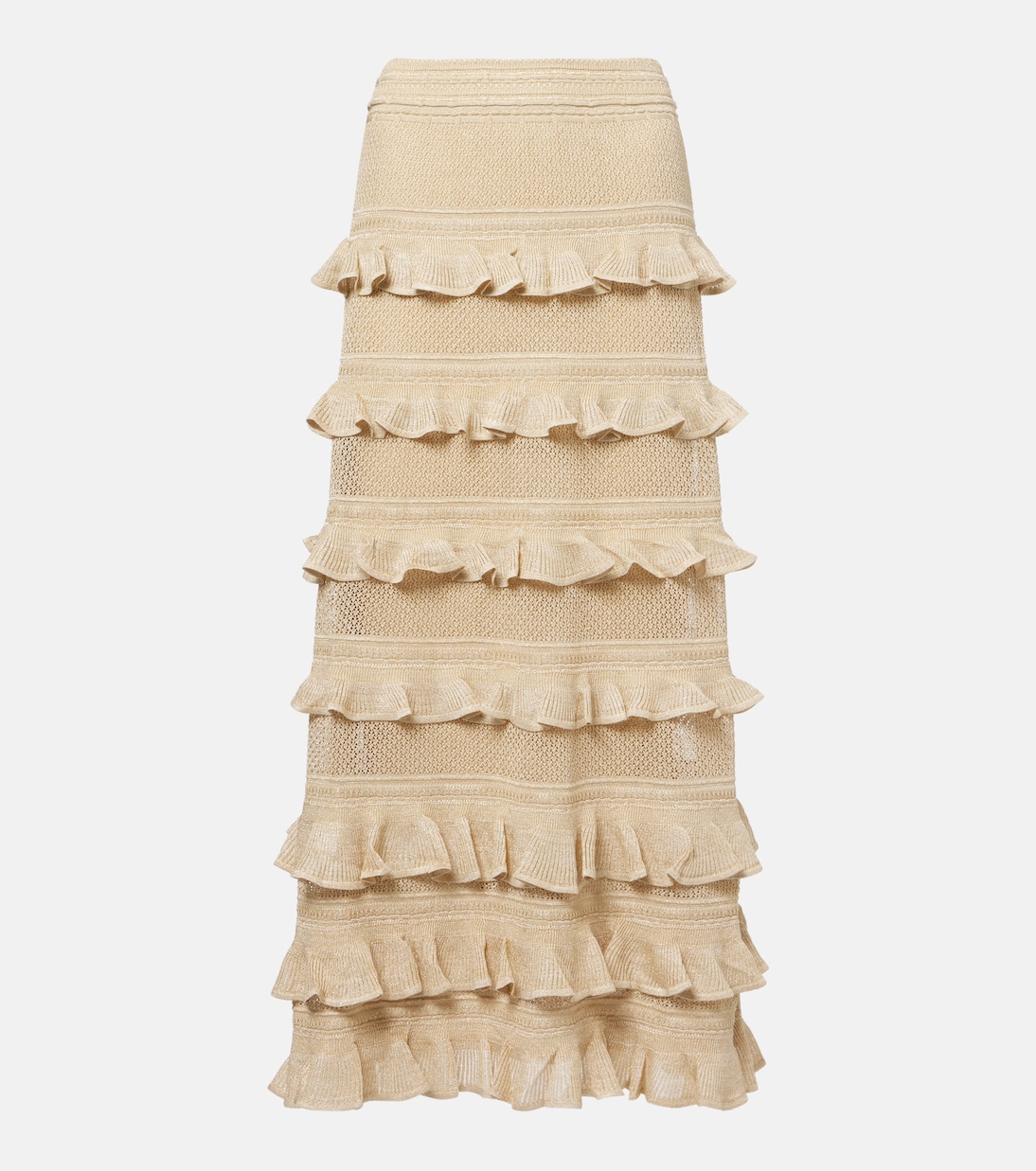 Hypnotic tiered lamé maxi skirt | Zimmermann