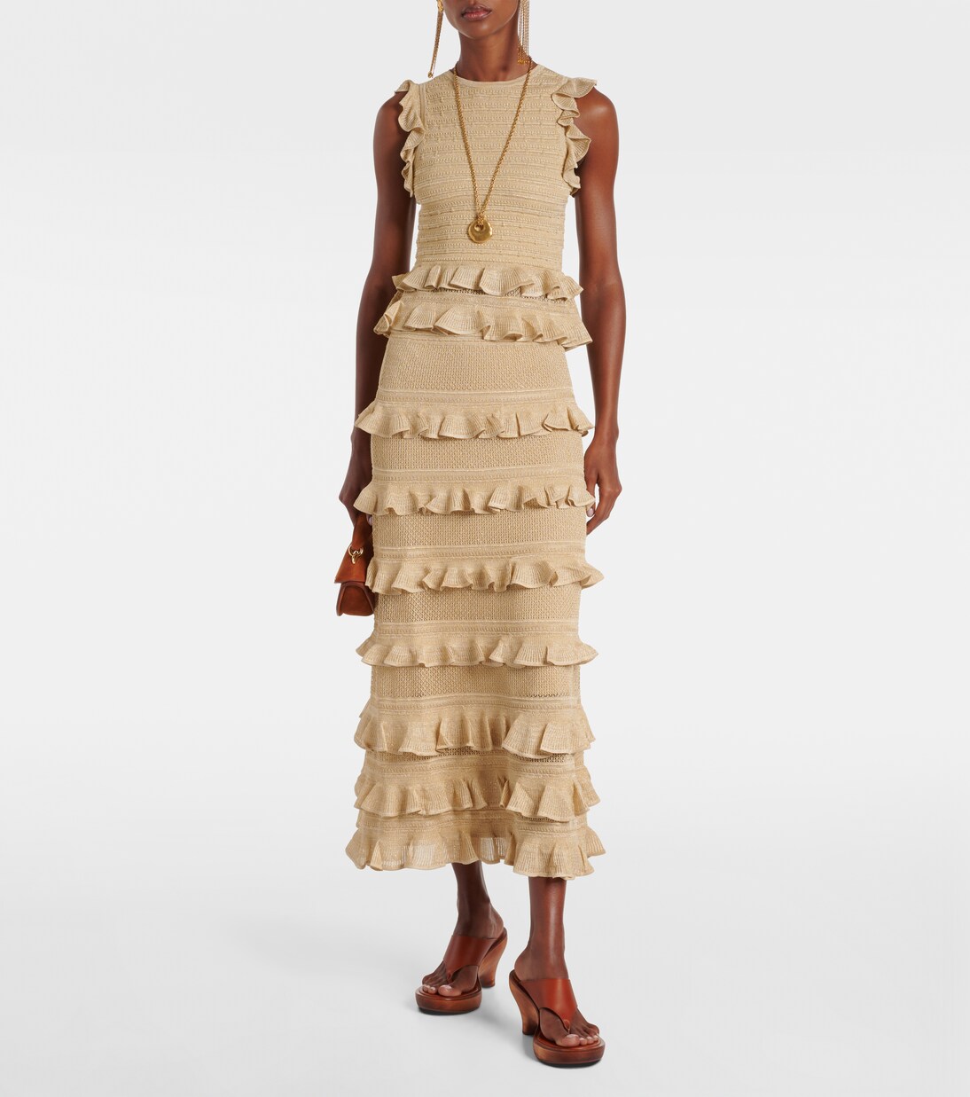 Hypnotic tiered lamé maxi skirt | Zimmermann