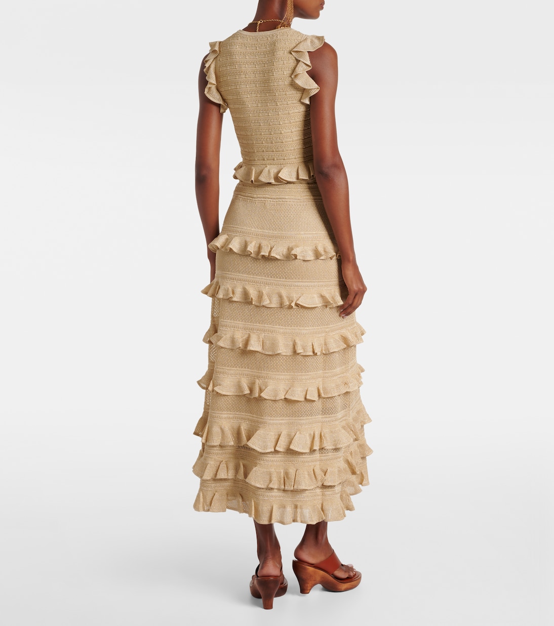 Hypnotic tiered lamé maxi skirt | Zimmermann