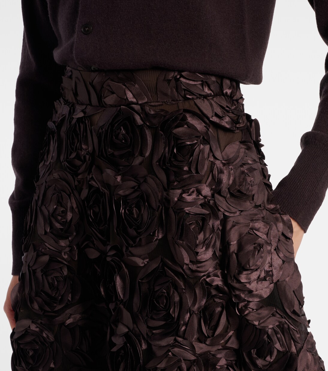 Jupe midi à fleurs | Rotate