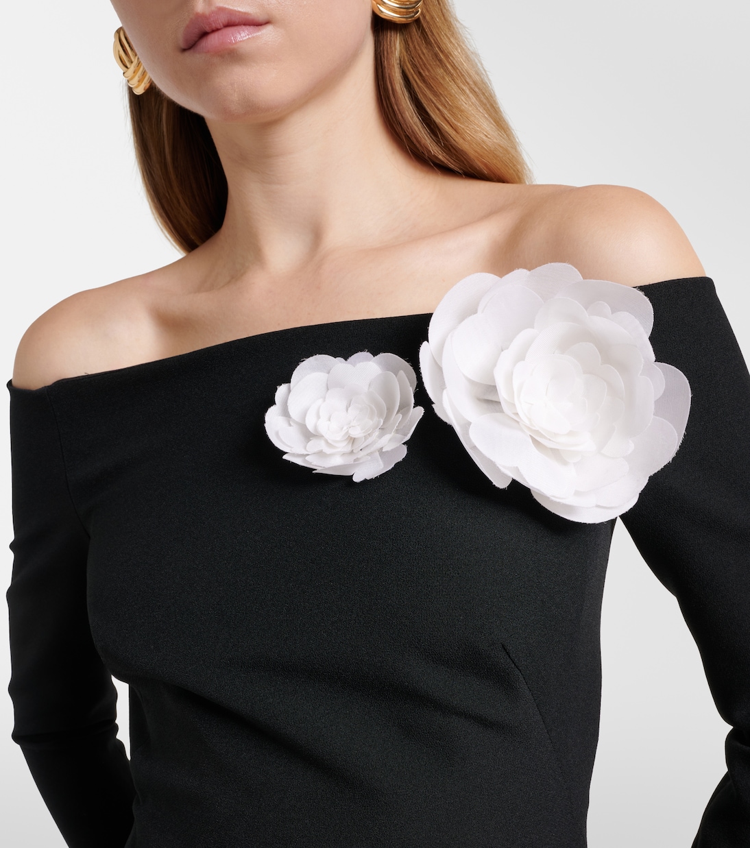 Rory floral-appliqué crêpe gown | Safiyaa