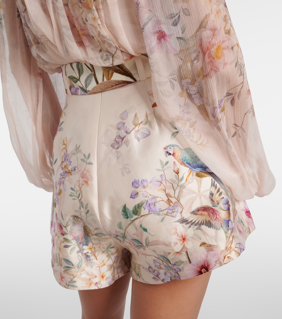 Rebellion printed silk and cotton shorts | Zimmermann
