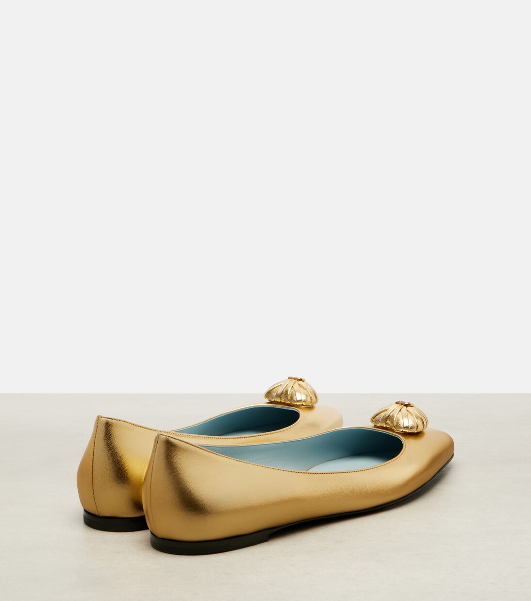 Ballerinas Cœur Royal aus Metallic-Leder | Valentino Garavani