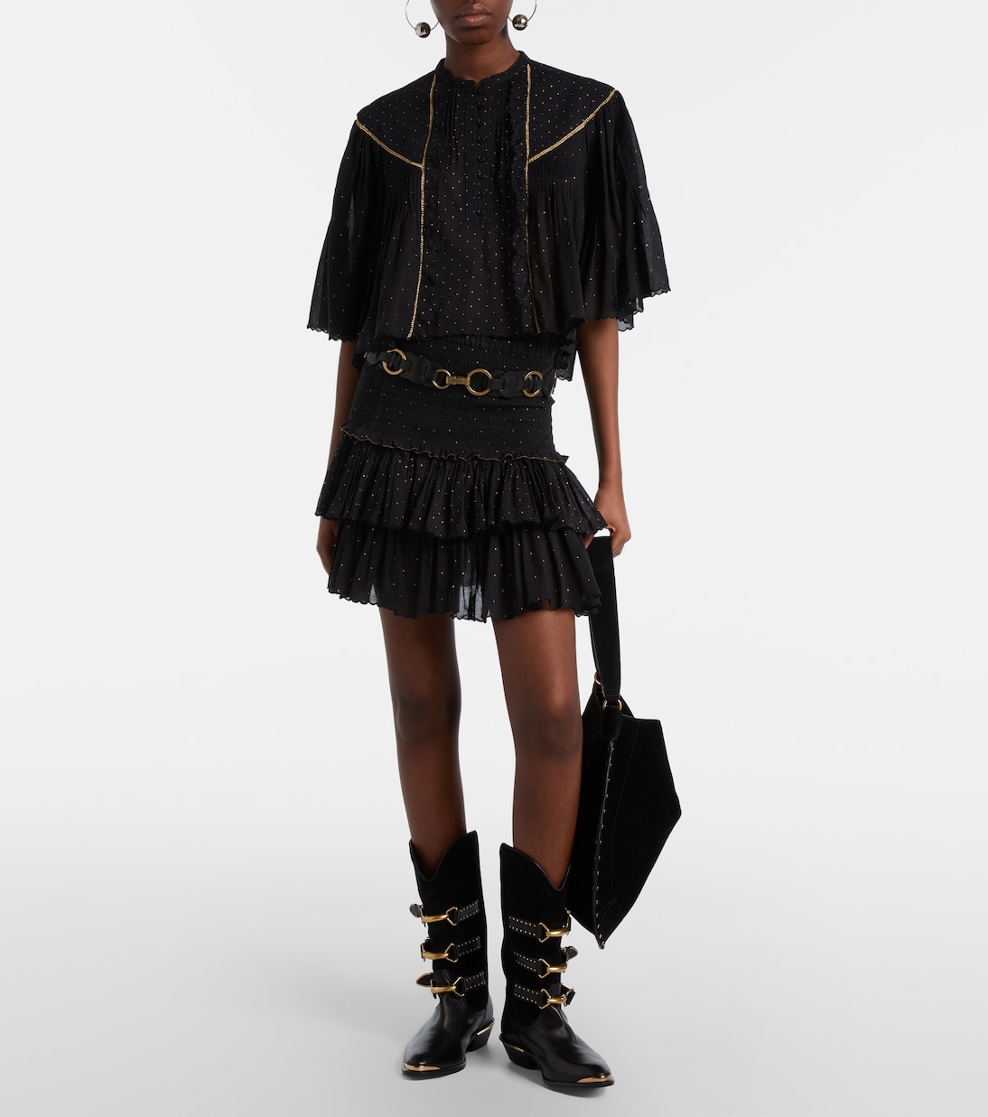 Top cropped Veenia de algodón a lunares | Marant Etoile