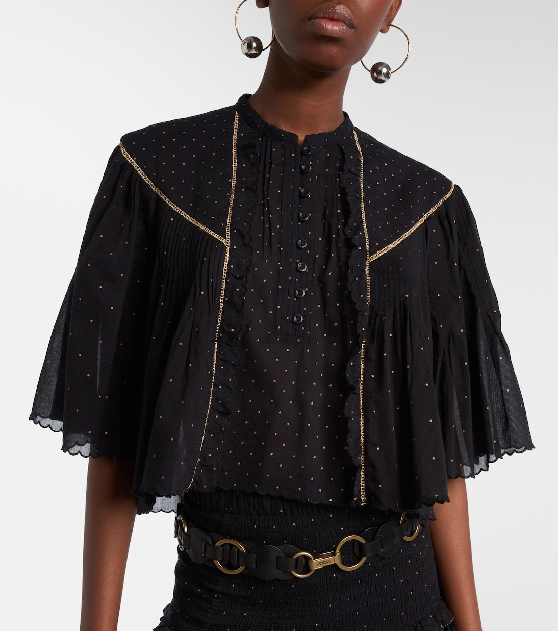 Top cropped Veenia de algodón a lunares | Marant Etoile