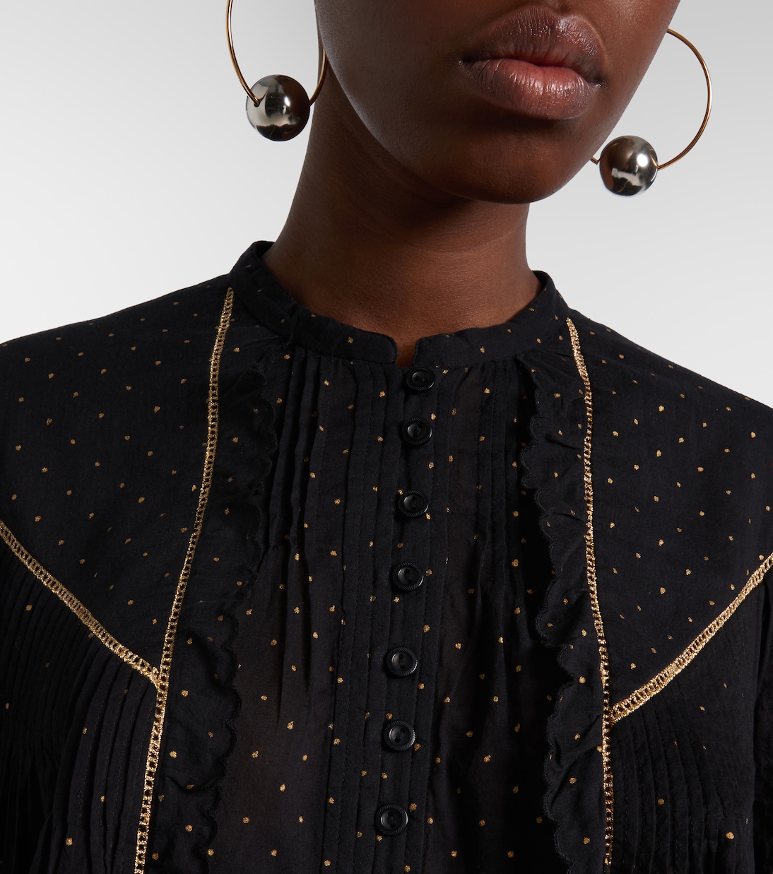 Top cropped Veenia de algodón a lunares | Marant Etoile