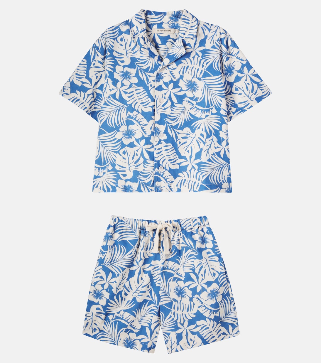 Garden printed cotton shirt and shorts set | The New Society