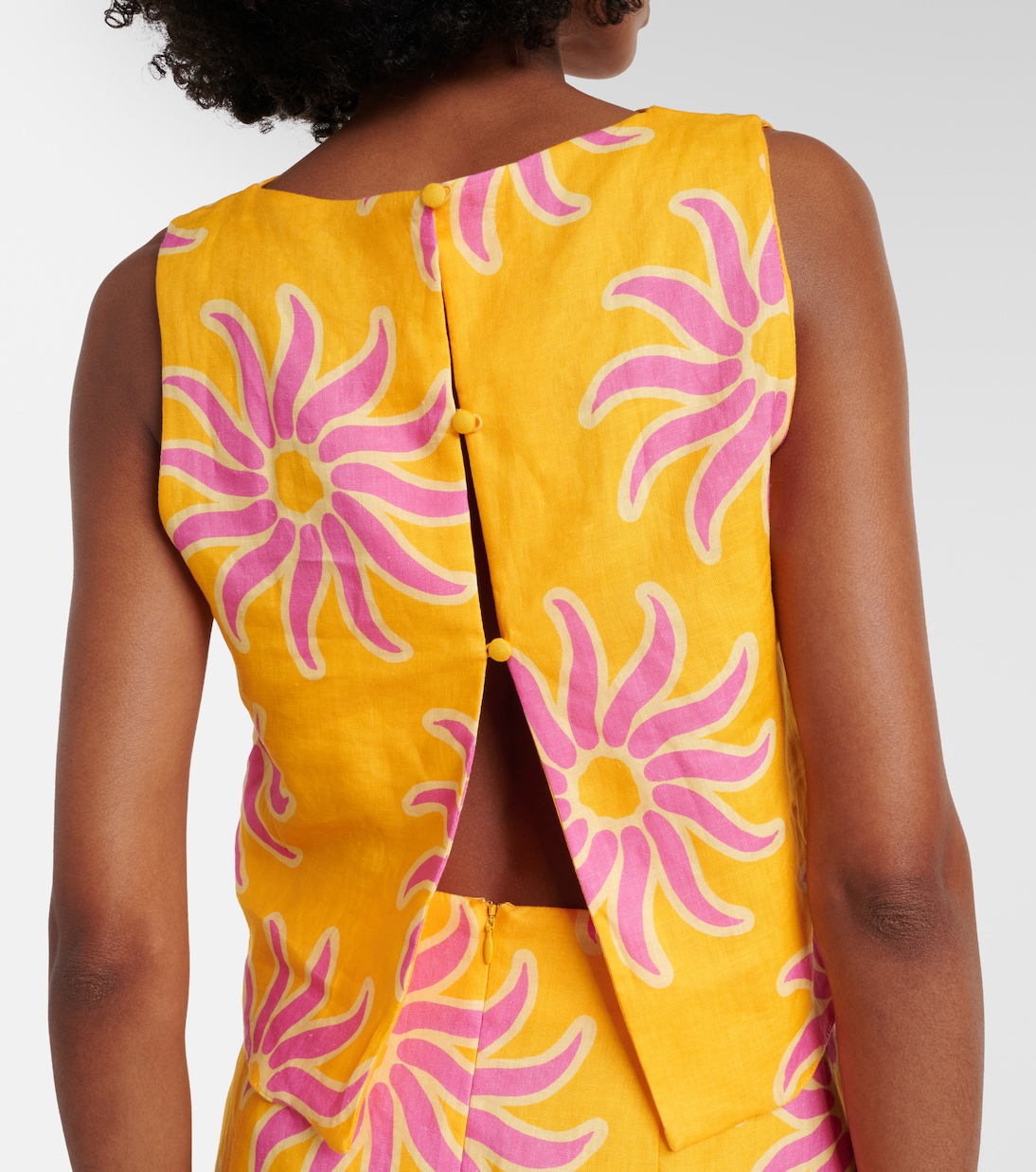 Avelino printed linen crop top | Cala de la Cruz