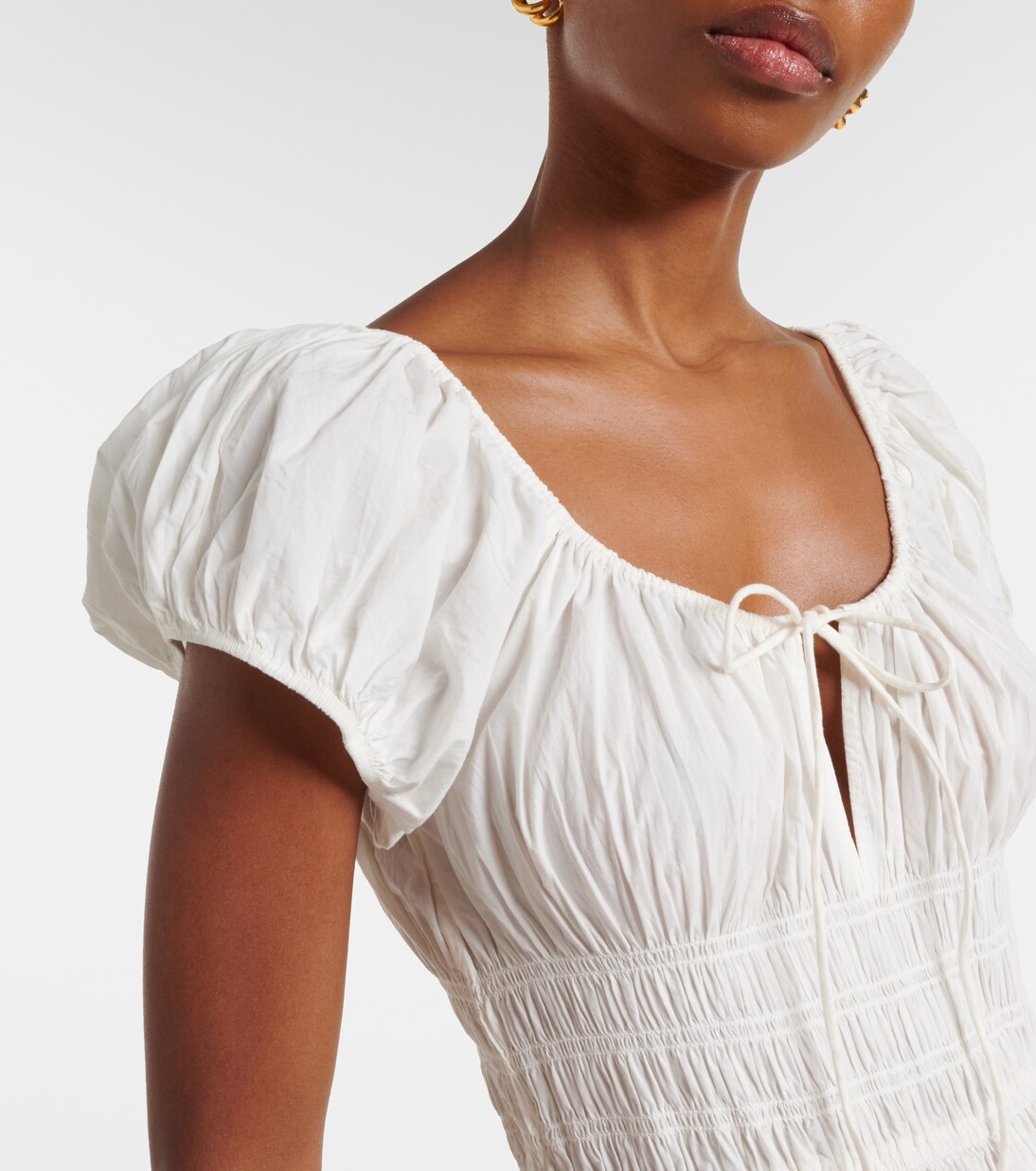 Quinn smocked cotton poplin midi dress | Dôen