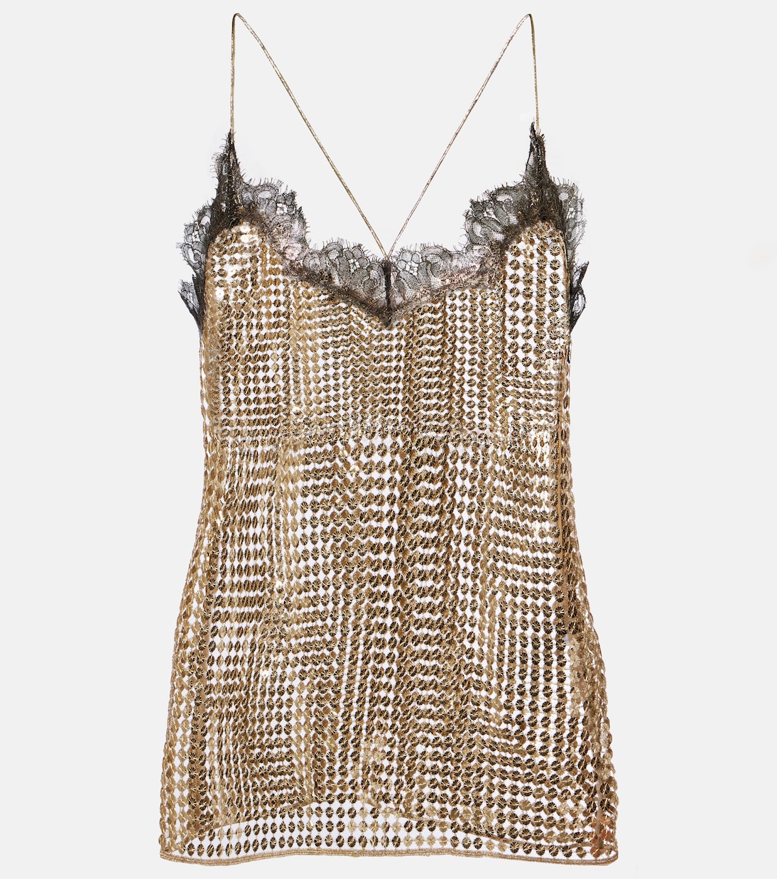 Top mit Pailletten und Spitze | Roberto Cavalli