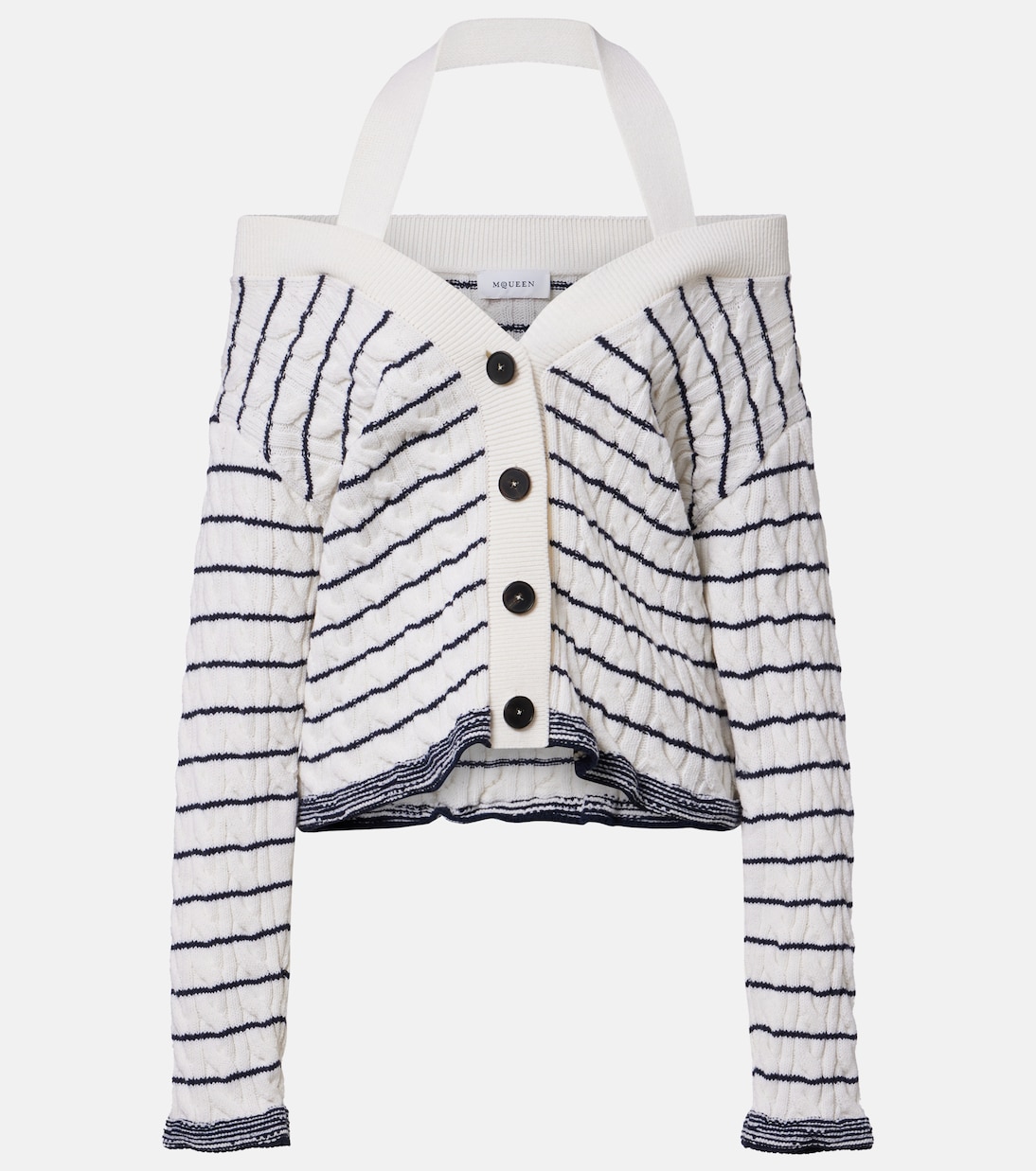 Cable-knit striped cardigan | McQueen