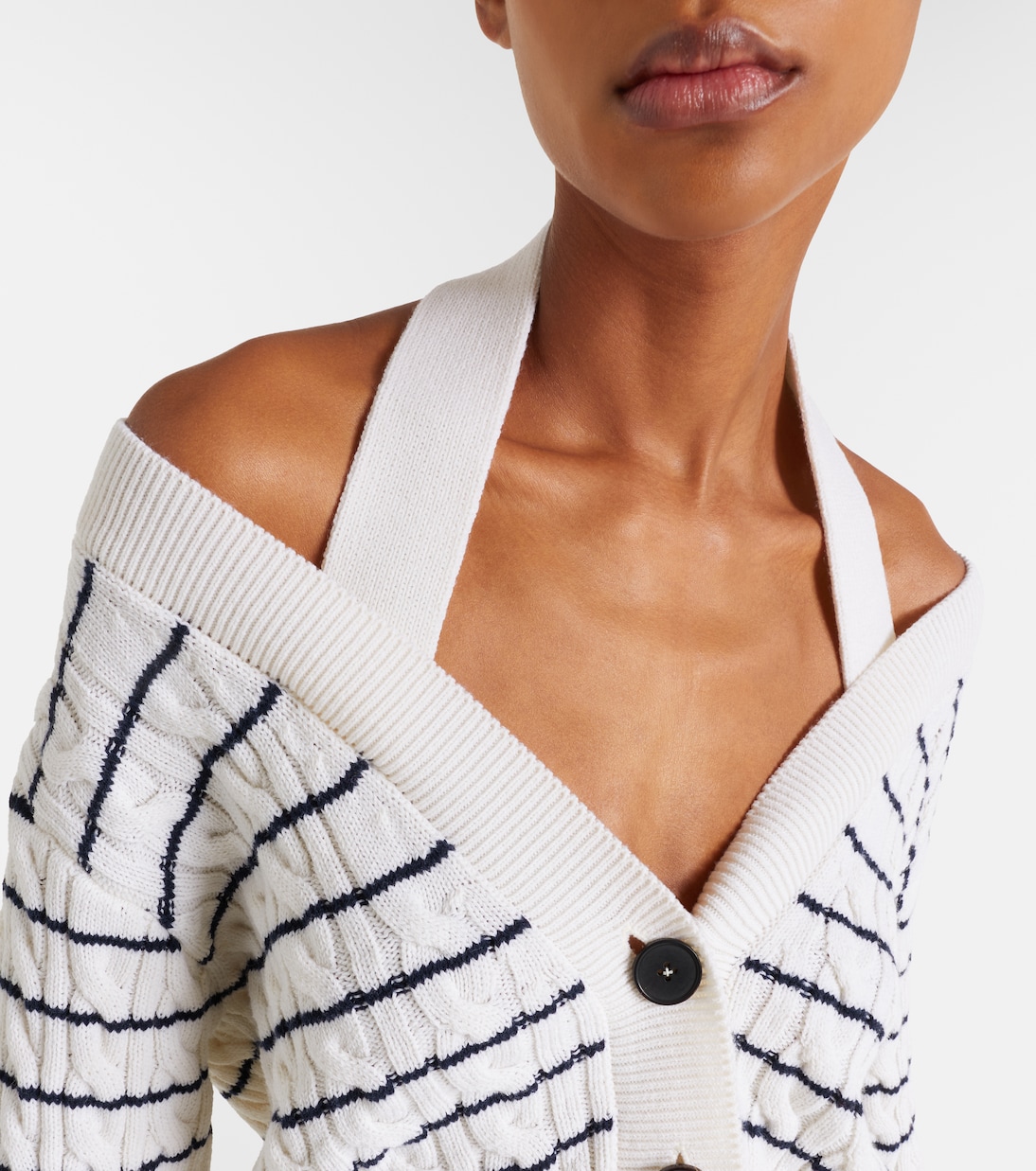 Cable-knit striped cardigan | McQueen
