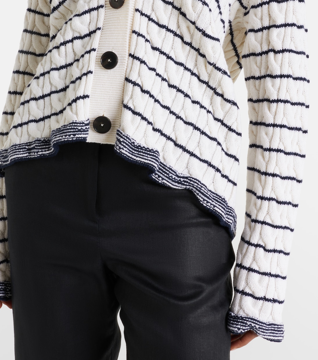 Cable-knit striped cardigan | McQueen