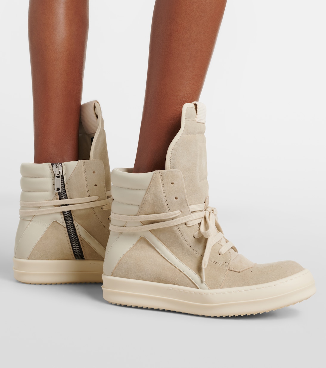 Temple Geobasket suede high-top sneakers | Rick Owens