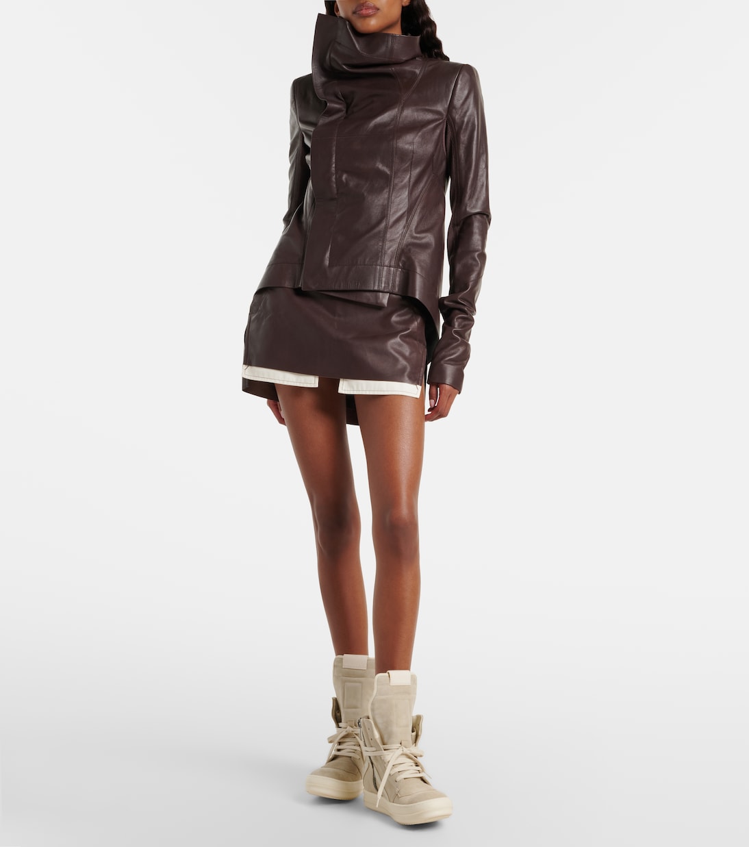 Temple Geobasket suede high-top sneakers | Rick Owens