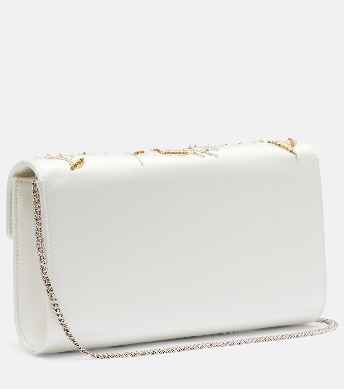 Efflorescence embellished satin clutch | Roger Vivier