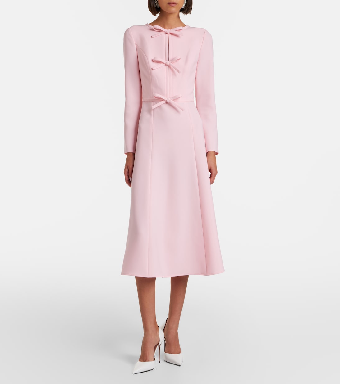 Bow-detail crêpe midi dress | Carolina Herrera