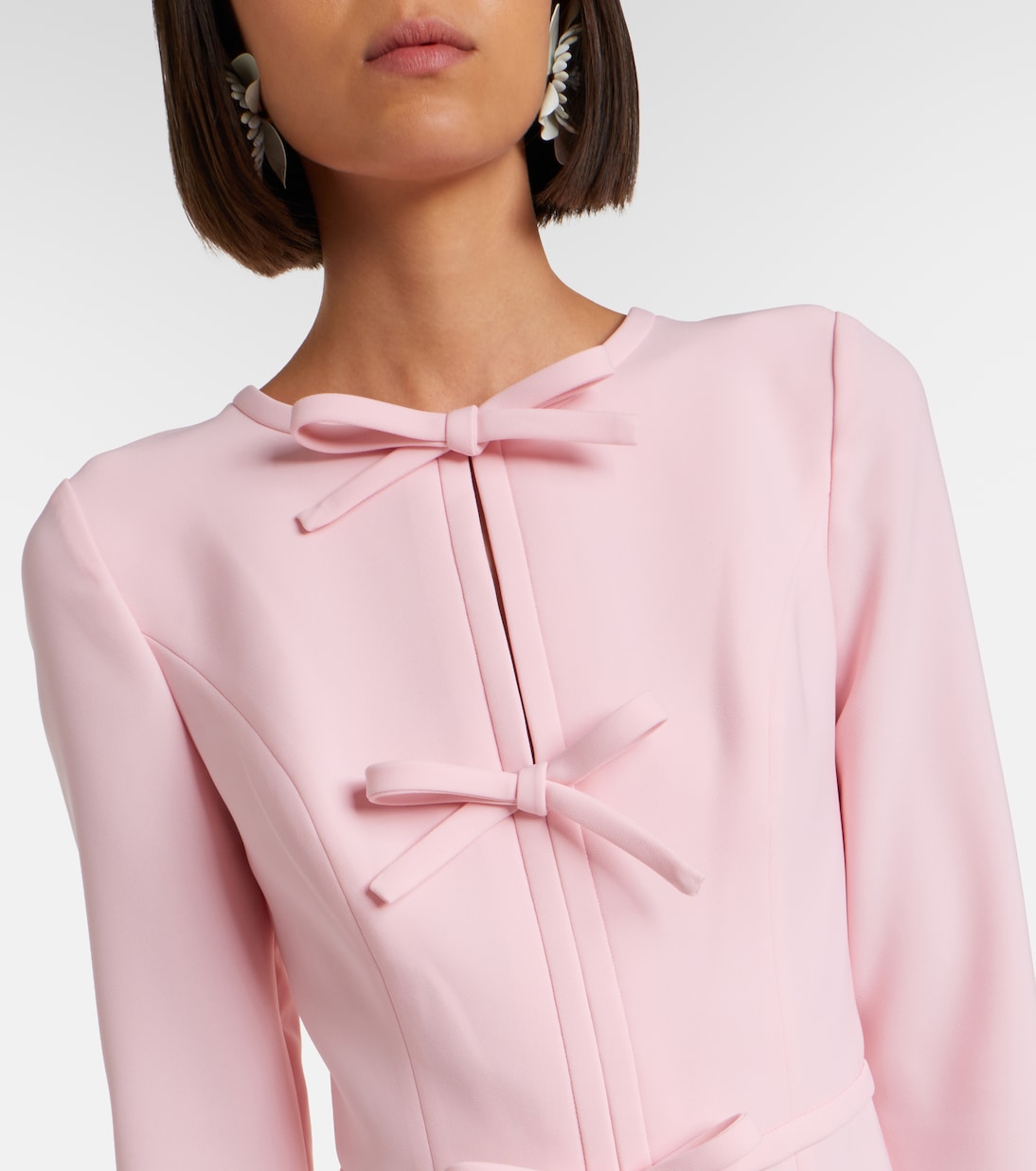 Bow-detail crêpe midi dress | Carolina Herrera