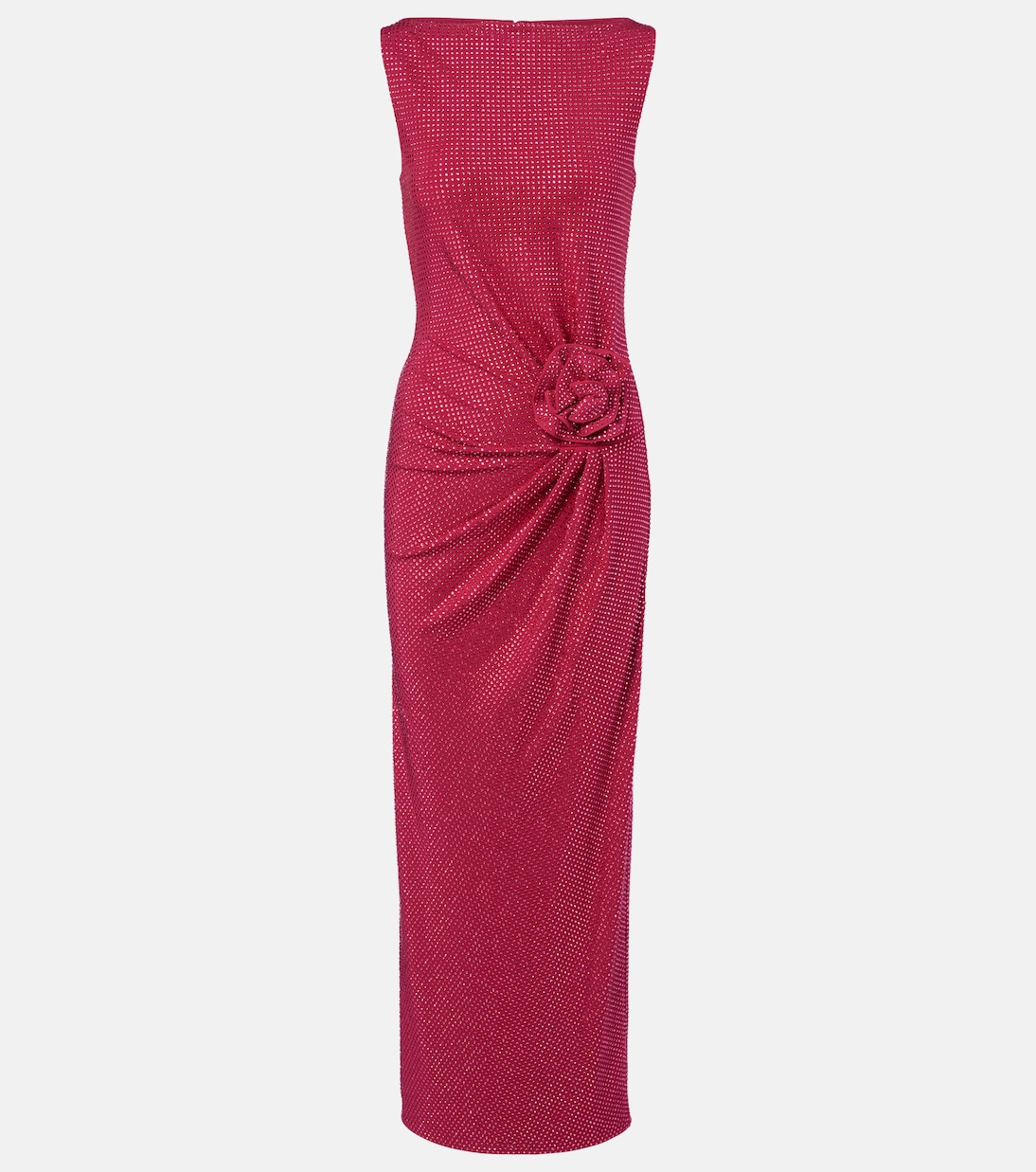 Floral-appliqué embellished gathered maxi dress | Roland Mouret