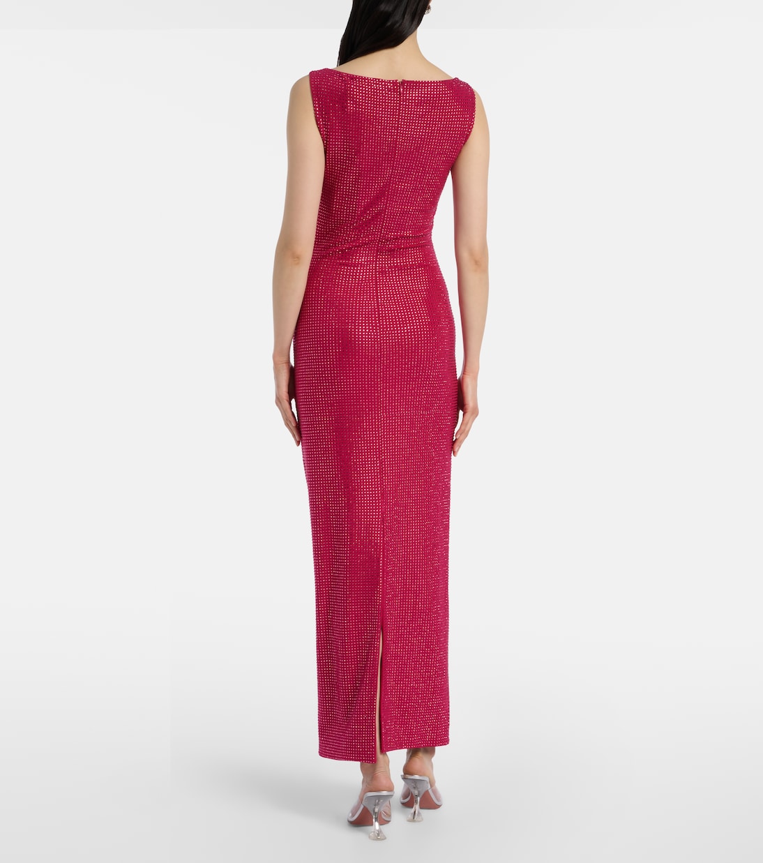 Floral-appliqué embellished gathered maxi dress | Roland Mouret