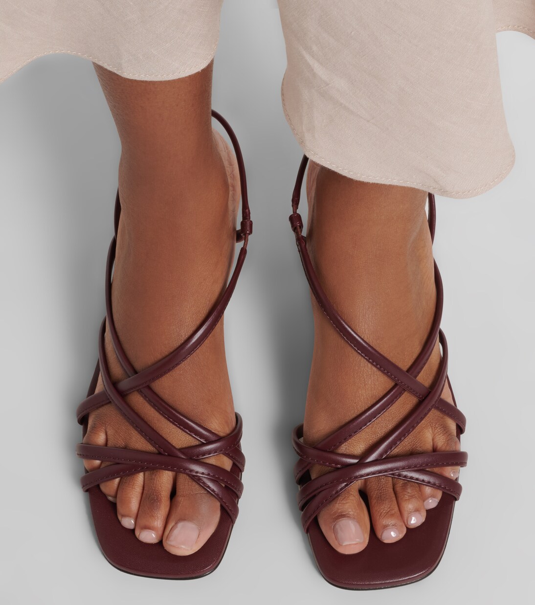 Monili leather slingback sandals | Brunello Cucinelli