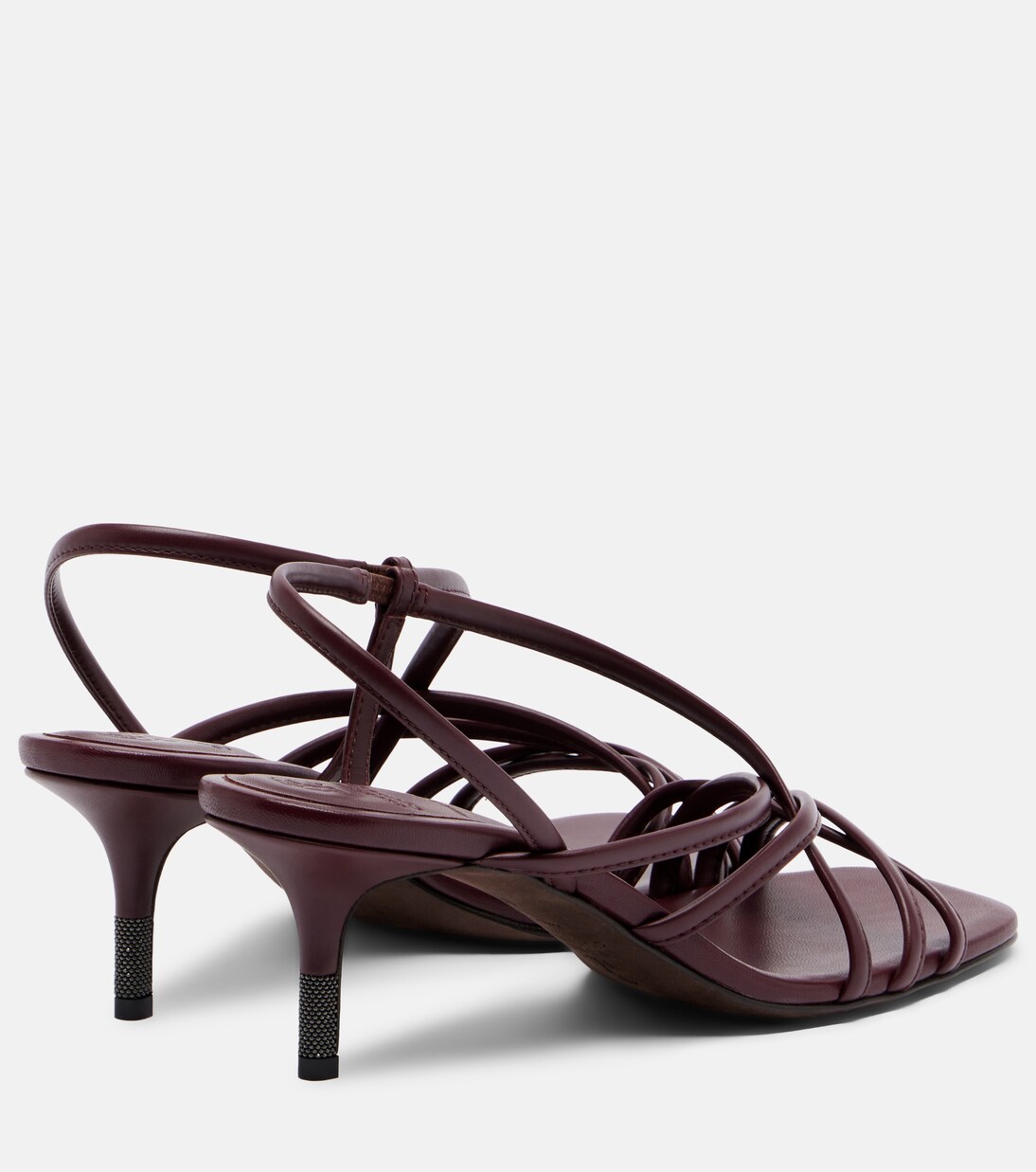 Monili leather slingback sandals | Brunello Cucinelli
