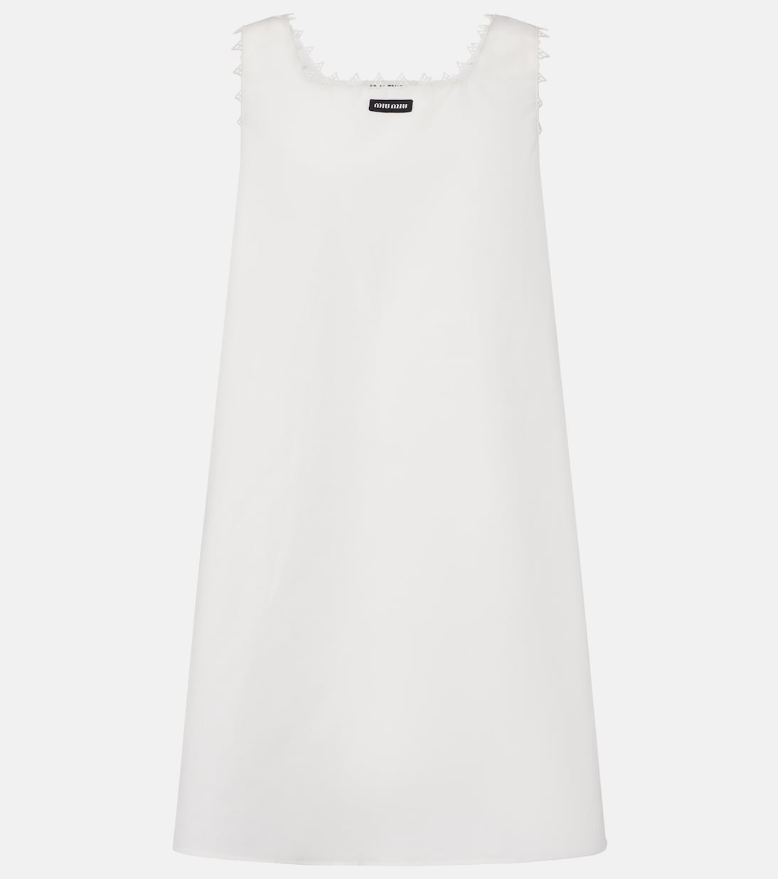Embroidered cotton and linen minidress | Miu Miu